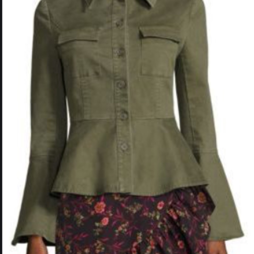 Scripted Military Peplum Jacket - image 1